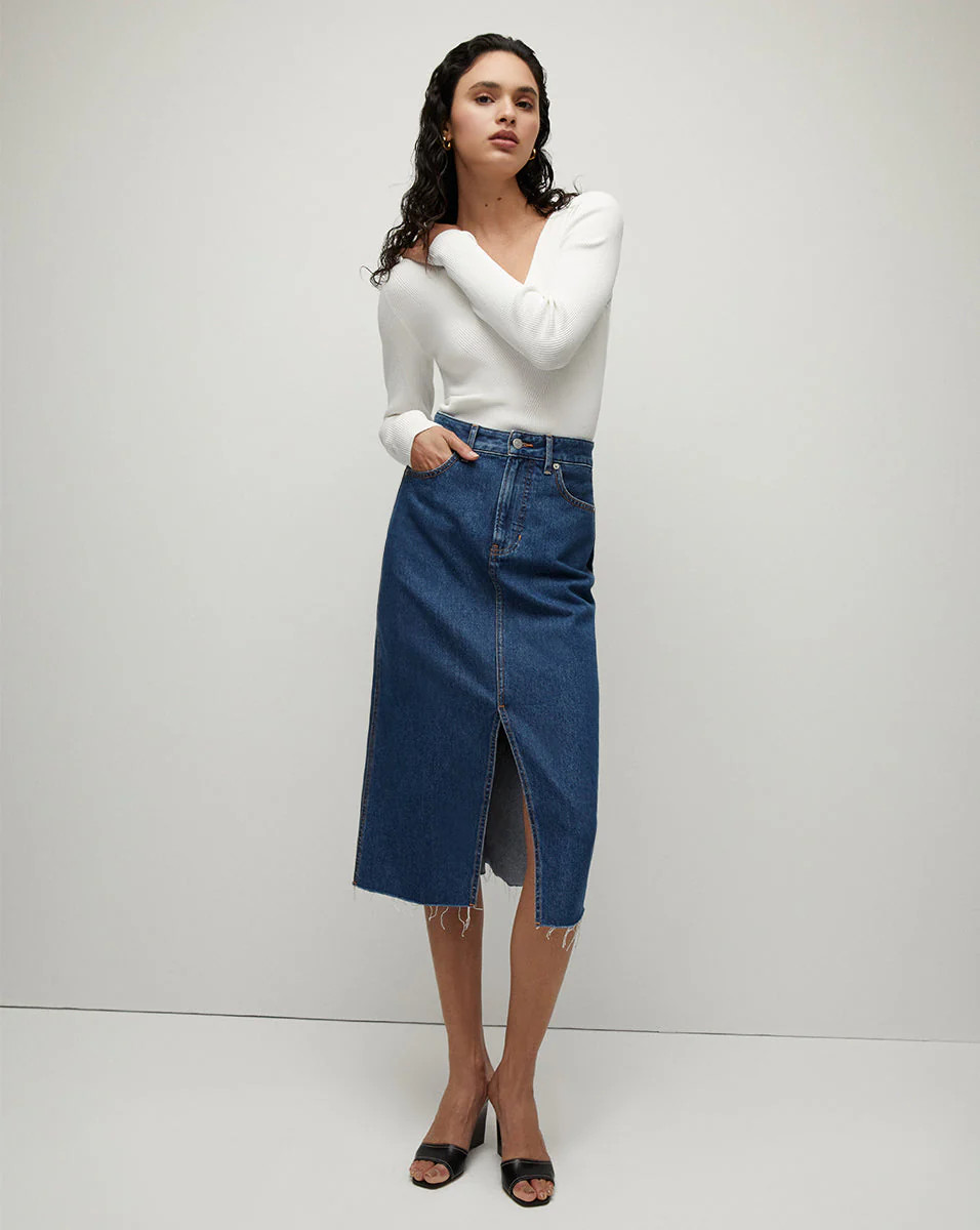 Victoria Denim Skirt | Veronica Beard