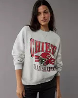 AE NFL Kansas City Chiefs Crew Neck Sweatshirt | American Eagle Outfitters (US & CA)