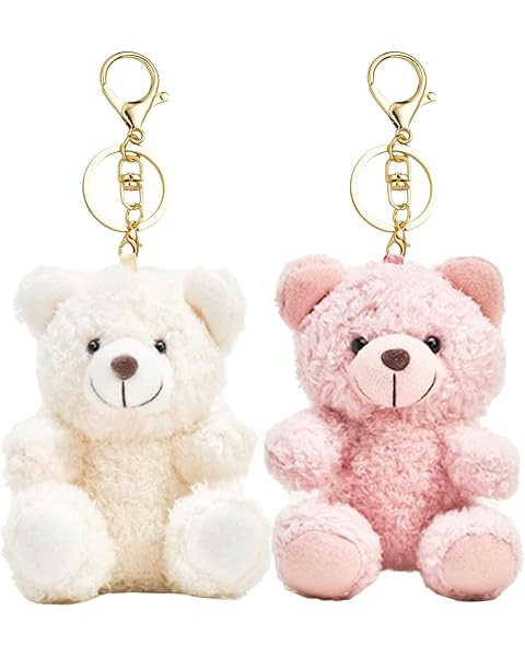 vaxvvik 8 Inch Plush Bear Keychain, 2pcs Bag Charms for Handbag, Backpack Accessories Pendant | Amazon (US)