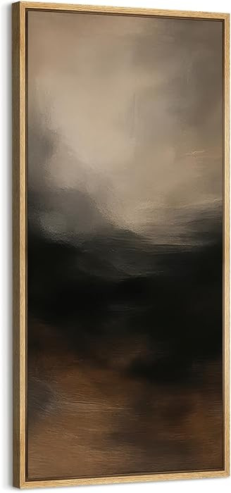 MUDECOR Extra Large Framed Canvas Print Wall Art Moody Neutral Abstract Mountain Landscape Illust... | Amazon (US)
