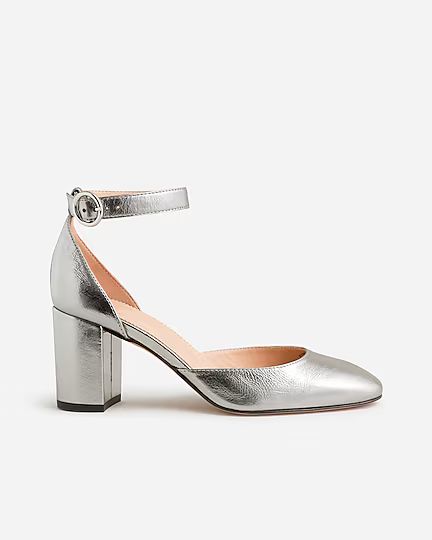 Maisie ankle-strap heels in crinkle metallic | J.Crew US