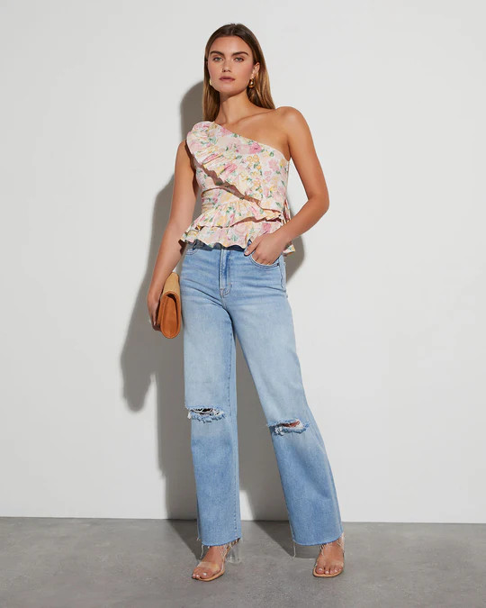 Tiana Floral One Shoulder Top | VICI