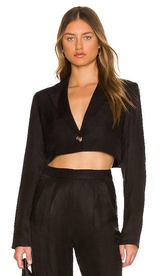 x REVOLVE Prague Cropped Blazer in Faded Black | Revolve Clothing (Global)