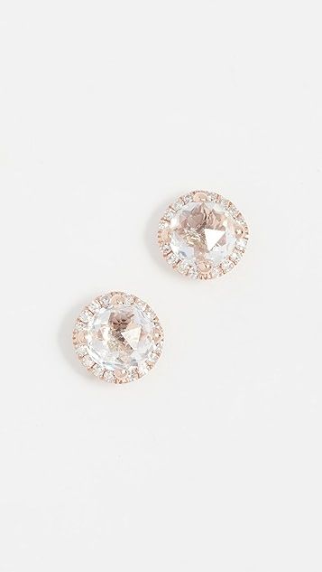 14k Diamond White Topaz Stud Earrings | Shopbop