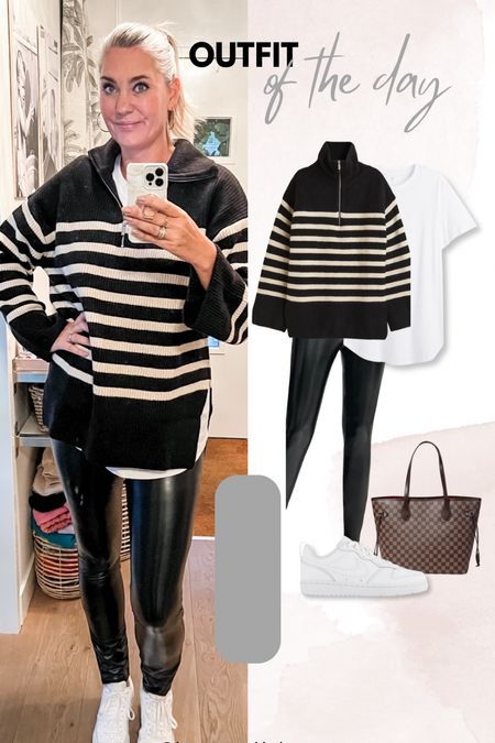 Outfits of the week

A lovely warm black and beige striped sweater over a white long line t-shirt paired with faux leather leggings and white sneakers. 



#LTKstyletip #LTKunder50 #LTKeurope
