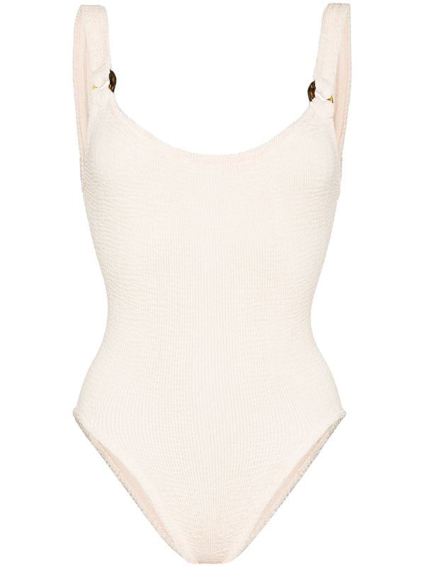 Domino crinkle-effect swimsuit | Farfetch (US)