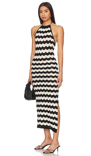 Cornelia Dress in Black & Stripes | Revolve Clothing (Global)