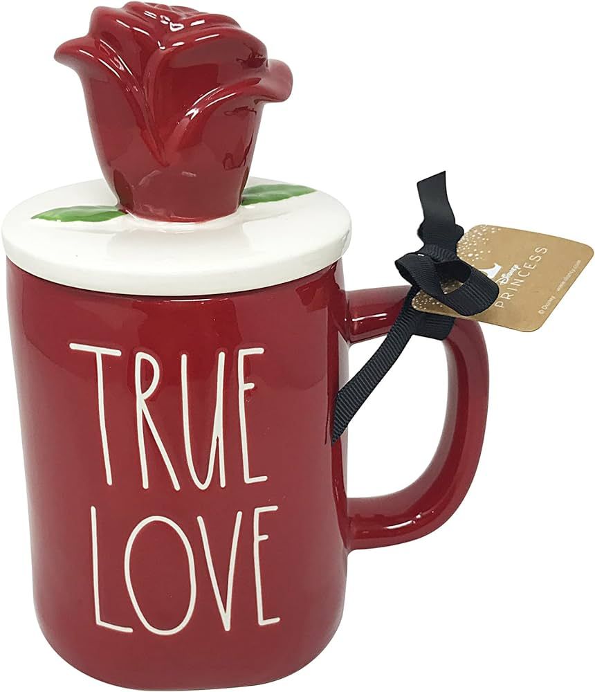 Rae Dunn by Magenta Princess Inspired Ceramic Coffee/Tea Mugs (True Love/Rose Lid) | Amazon (US)