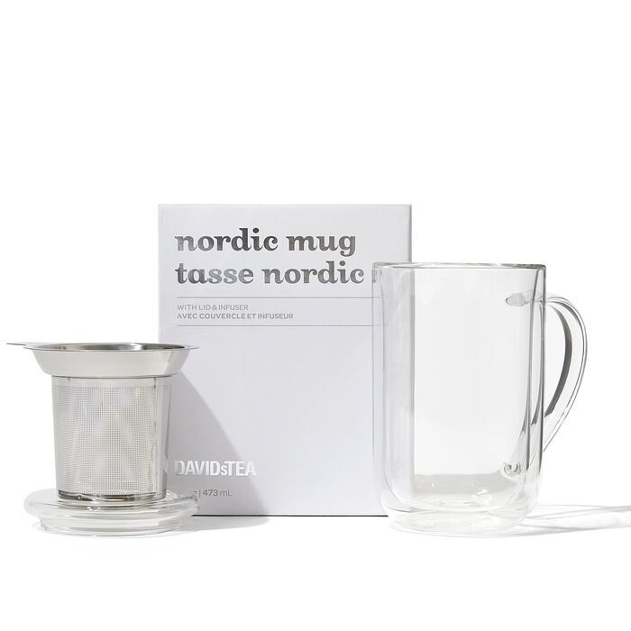 Double Walled Glass Nordic Mug with Infuser | DAVIDsTEA