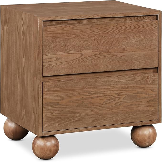 Meridian Furniture KentWalnut-NS Kent Collection Art Deco Night Stand with Solid Ash Wood, Rich W... | Amazon (US)
