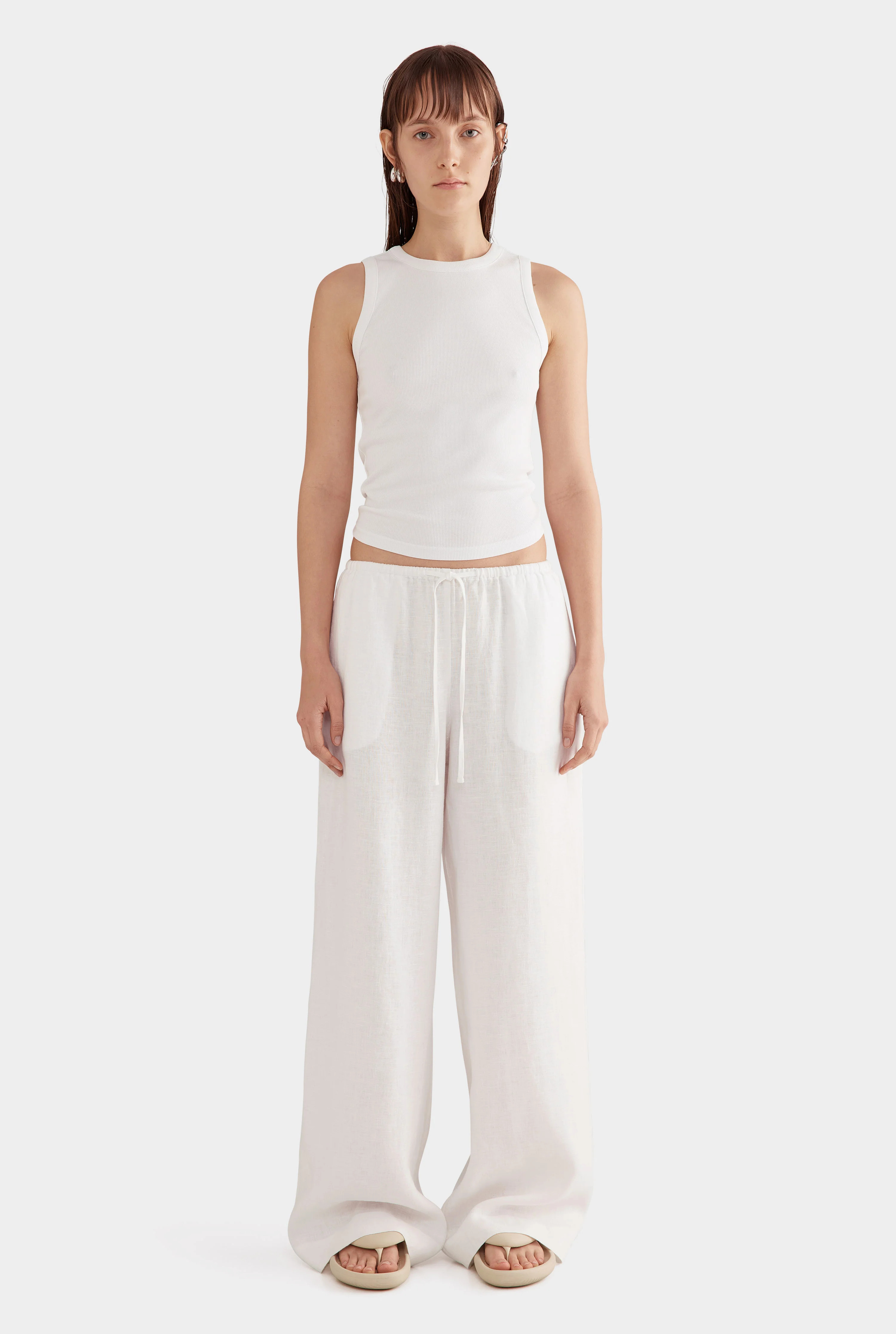 Womens Wide Leg Pant 2.0 in White | Venroy | Venroy AU