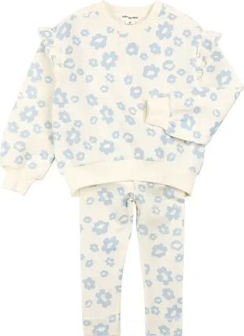 MILES THE LABEL Floral Ruffle Sweatshirt & Leggings Set | Nordstrom | Nordstrom