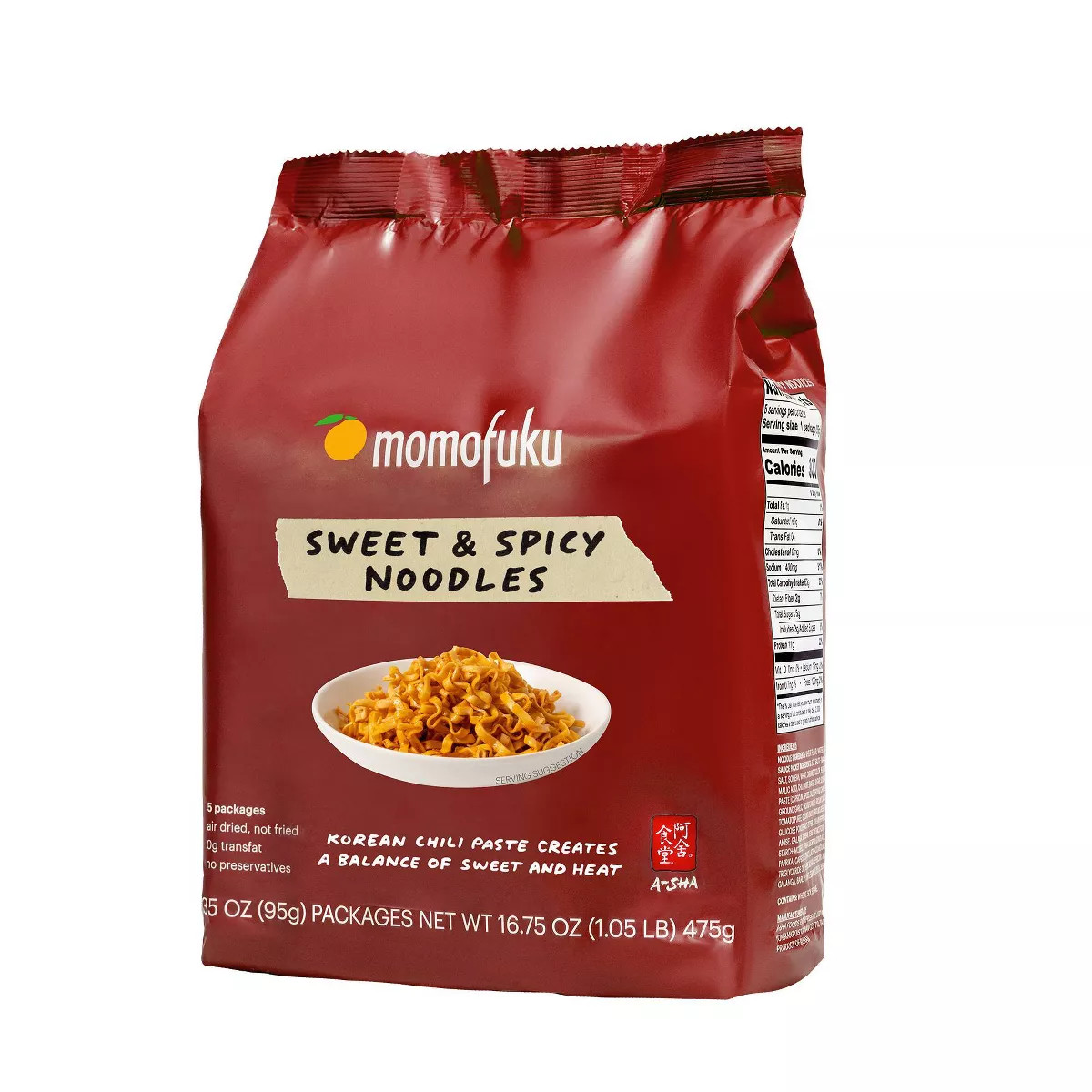 Momofuku X A-Sha Noodles Sweet & Spicy - 5ct/16.75oz | Target