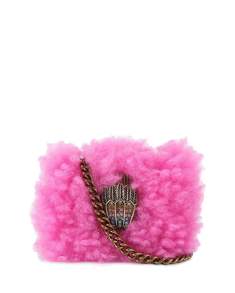 Kurt Geiger London Kensington Micro Pink Fluffy Fabric & Leather Shoulder Bag | Bloomingdale's (US)