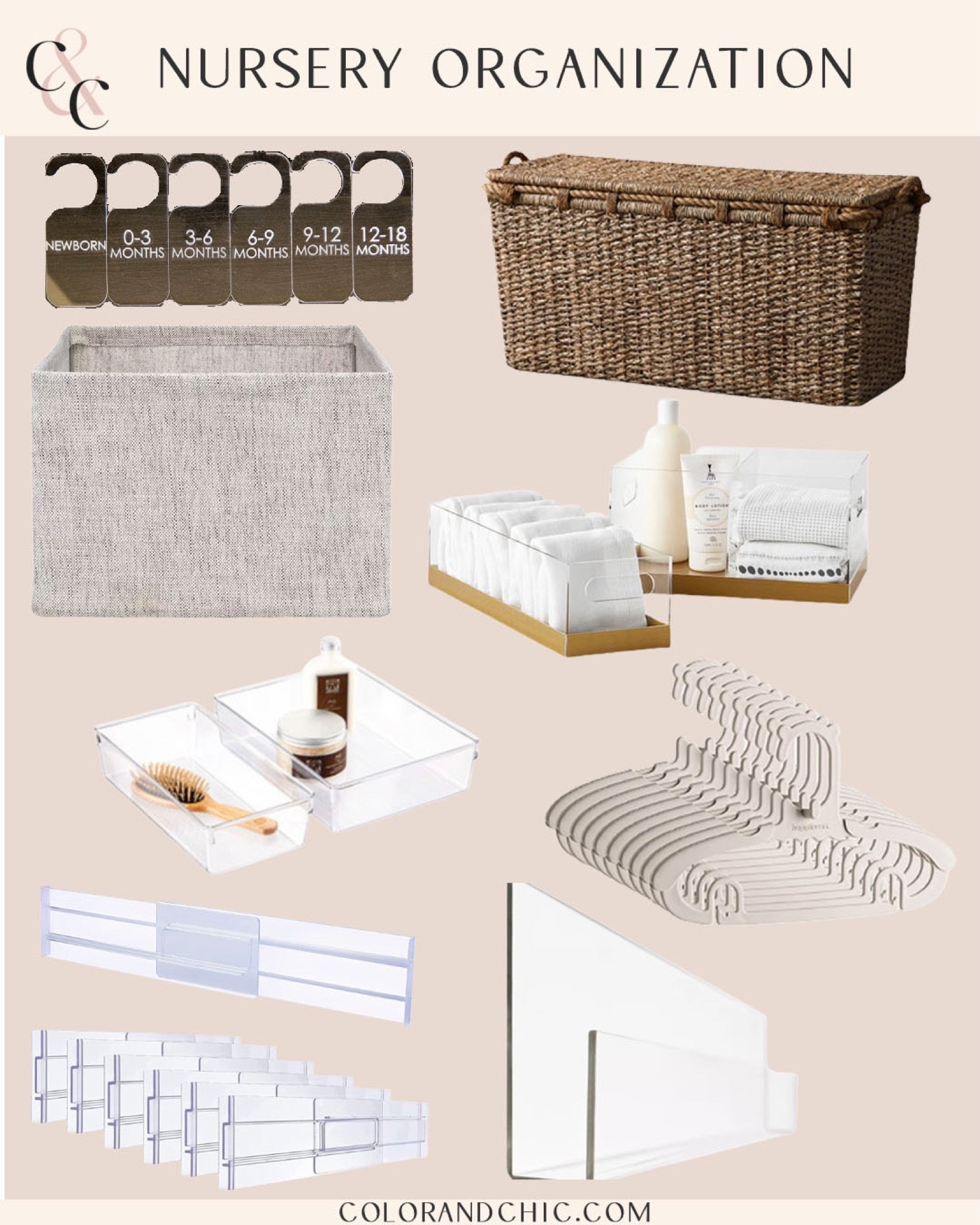 Nursery organization we used in baby girl’s room. Including toy basket, acrylic hang dividers, drawer dividers and more! 

#LTKstyletip #LTKbaby