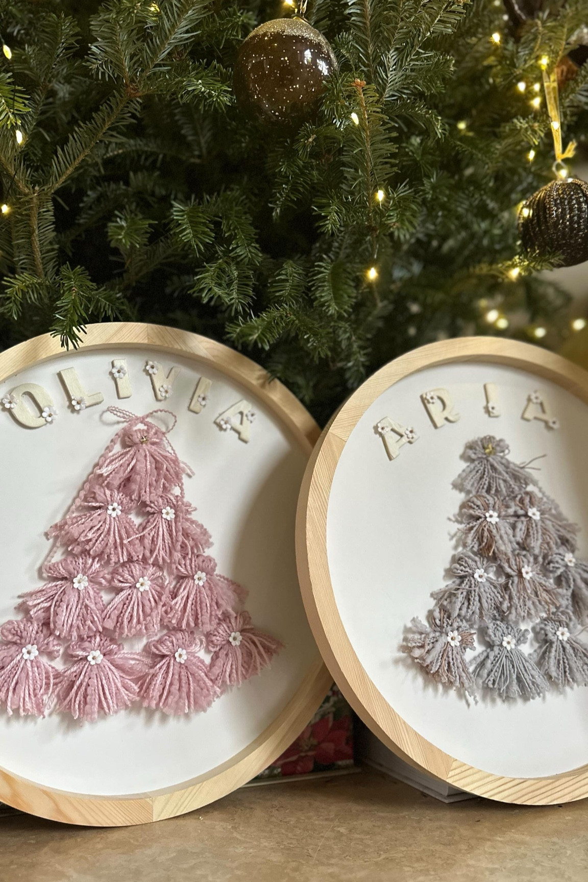 Would you buy these if you saw it at a target or pottery barn store?! 

Love these and so does everyone I make it for! They’re so easy to make , I will be selling these on my Etsy but you can totally make it yourself! 

- blank frame or canvas 
- any yarn of choice. Pro tip super fluffy yarn tends to fall apart however 
- some hot glue 
- wood letters or lettering of choice 

I got all my supplies at my nearest art store. Hobby lobby and Michaels have the round frame I used 😊

#christmasdiy #diychristmas #christmasdecor #christmashacks #viralchristmas #christmaslights #christmascookies #christmasgifts #christmasmood #homegoods #target #potterbarn #michaels #hobbylobby #potterybarnstyle

#LTKHoliday #LTKSeasonal #LTKGiftGuide