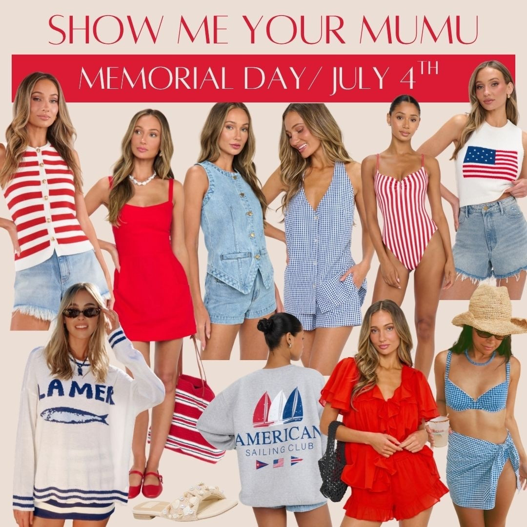 Show me your Mumu July 4th outfits! So many great pieces for Memorial Day or your next beach trip! #memorialday #outfit #julyfourth #beach #vacation #beachoutfit #swimsuit #redwhiteandblue 

#LTKSeasonal #LTKootd #LTKSwim