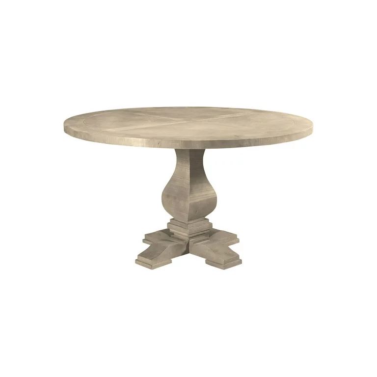 Hanover Cimarron Mango Wood 54-In. Round Pedestal Dining Table with Natural Washed Wood Rustic Fi... | Walmart (US)