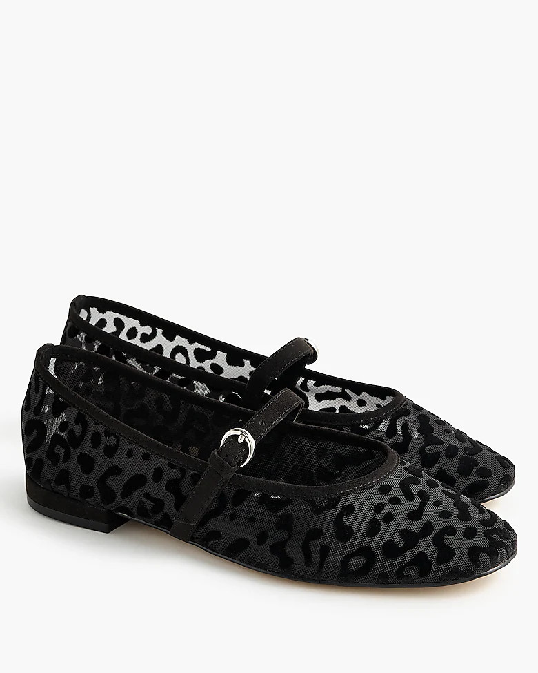 Leopard mesh Mary Jane flats | J.Crew Factory