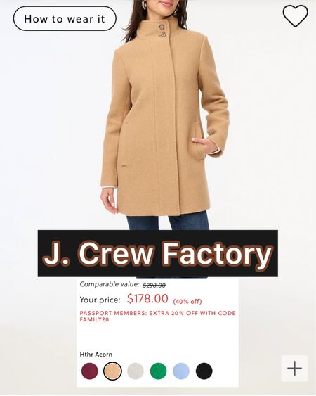 J Crew Factory coat 

#LTKSeasonal #LTKsalealert #LTKmidsize