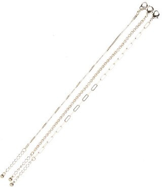 Waterproof Delicate Cubic Zirconia Stone and Chain Line Bracelet Set | Dillard's
