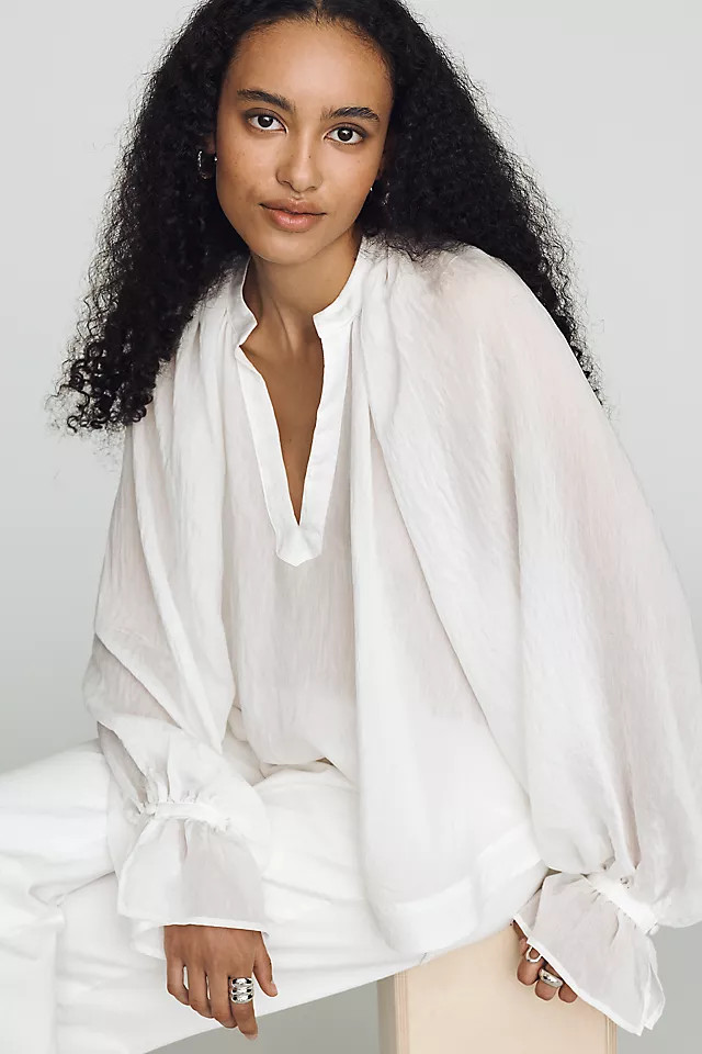 Semi-Sheer Swing Blouse | Anthropologie (US)