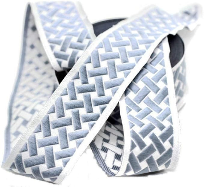 11 Yard Spool 1.37 inch Wide Blue Knot Jacquard Ribbon Geometric Trim Jacquard Trims Craft Suppli... | Amazon (US)