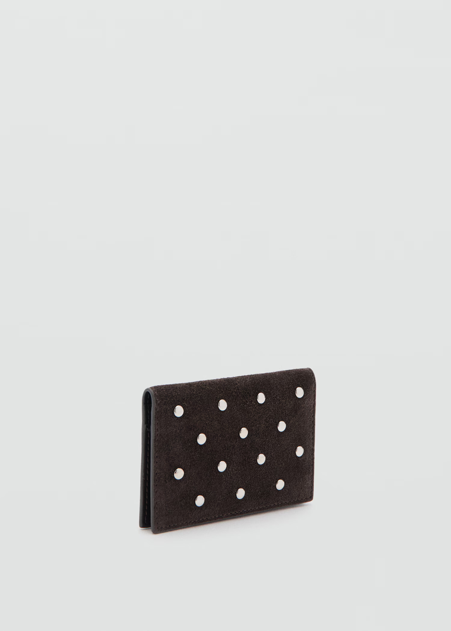 Suede cardholder with studs | Mango (US/MX/AU)