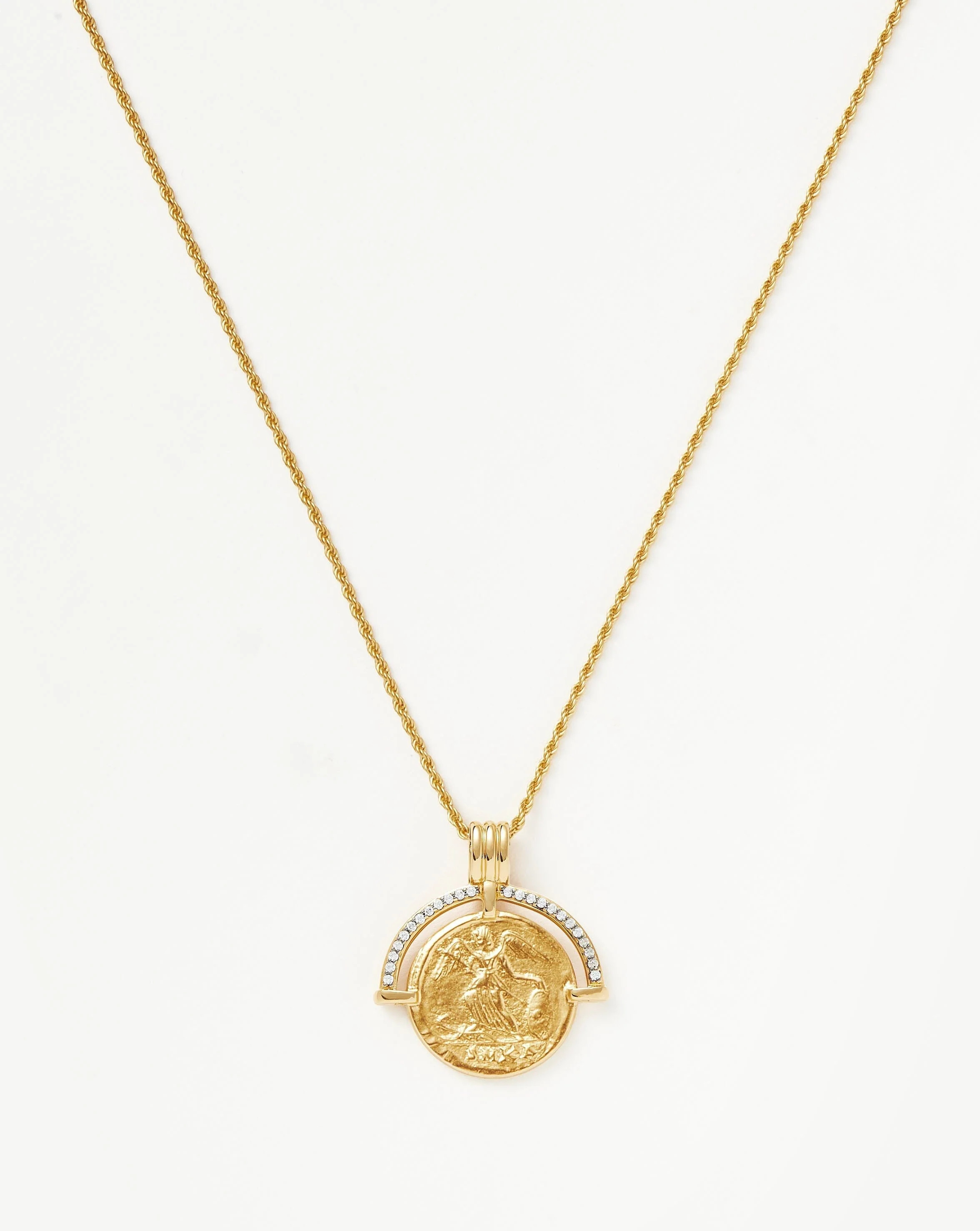 Lucy Williams Fortuna Arc Coin Necklace | Gold/Cubic Zirconia | Missoma UK