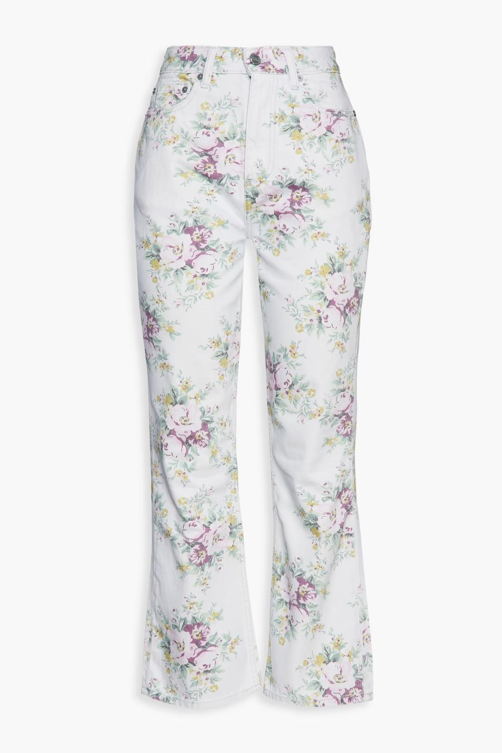 Cropped floral-print high-rise flared jeans | The Outnet (US and CA)