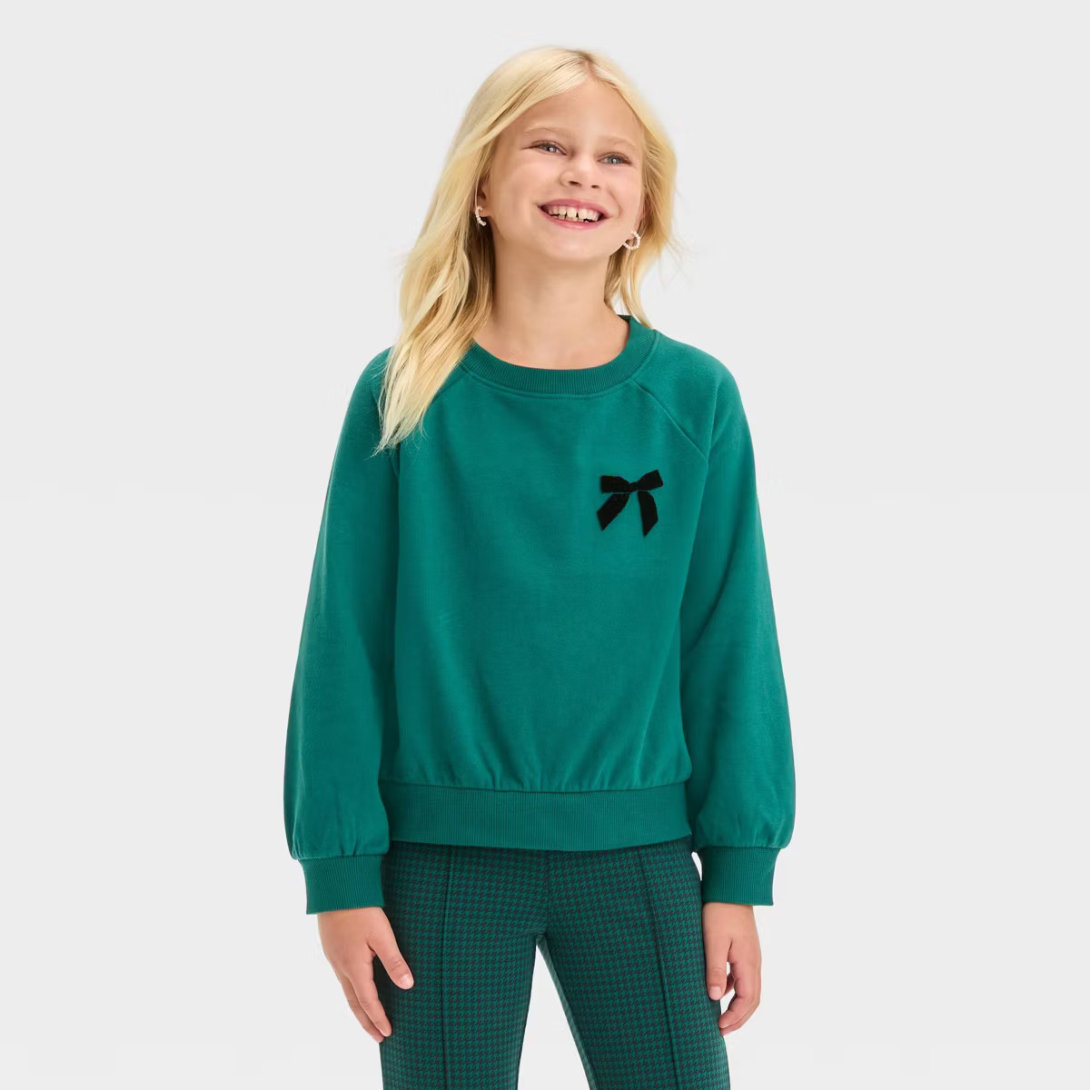 Girls' Crew Neck French Terry Pullover Sweatshirt - Cat & Jack™ | Target