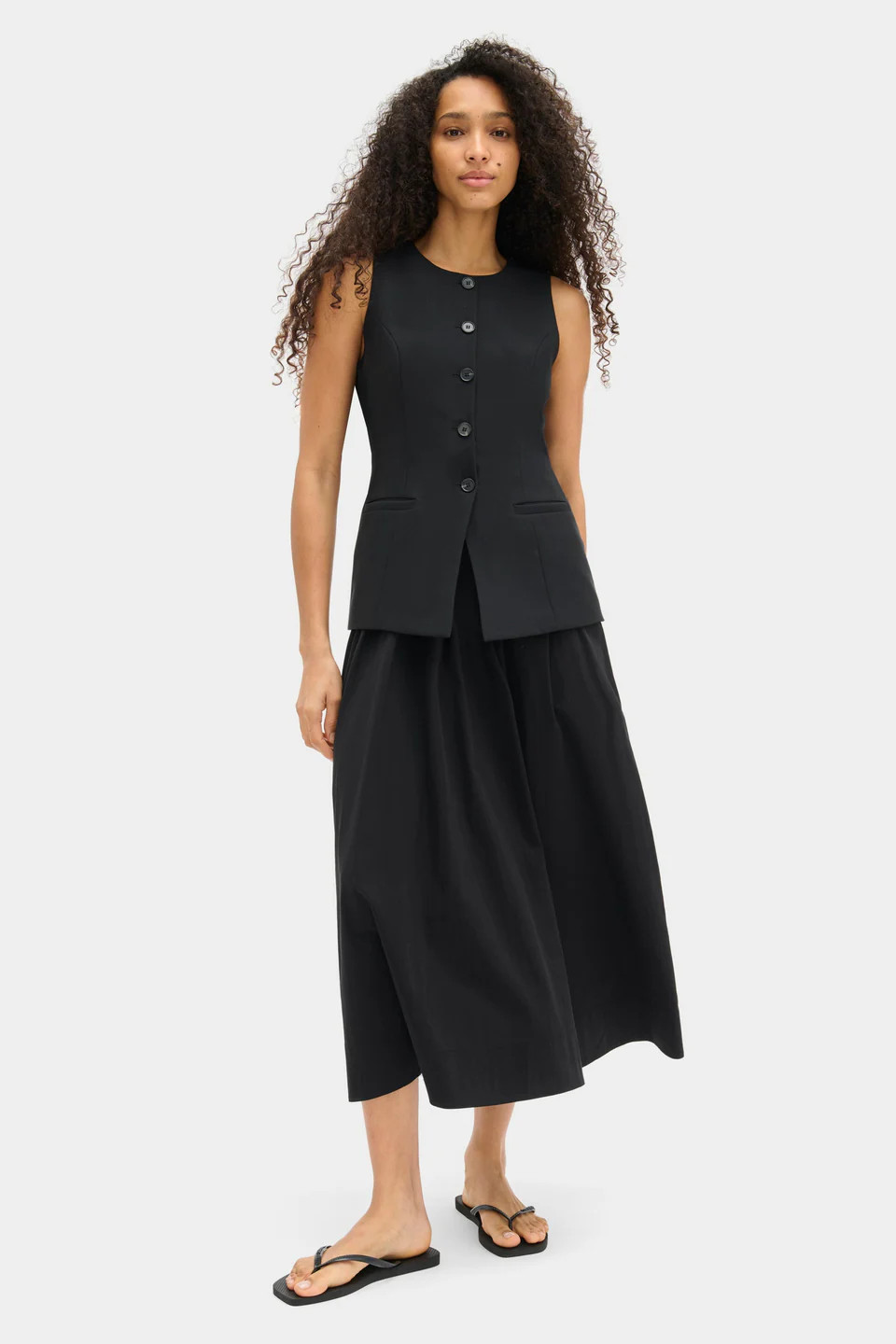 ALIGNE Sleeveless Waistcoat Dress - Black | Harley | ALIGNE UK & EU