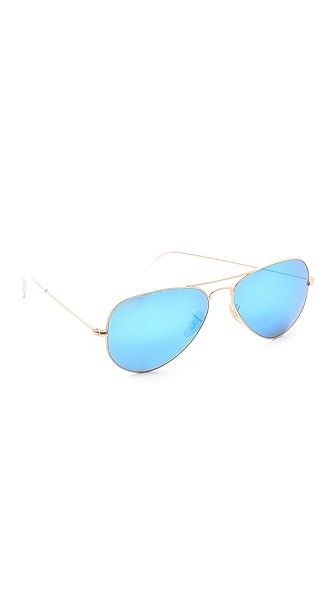 Mirrored Matte Classic Aviator Sunglasses | Shopbop