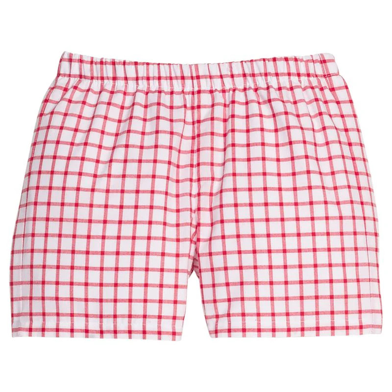 Little English Basic Short - Red Windowpane | JoJo Mommy