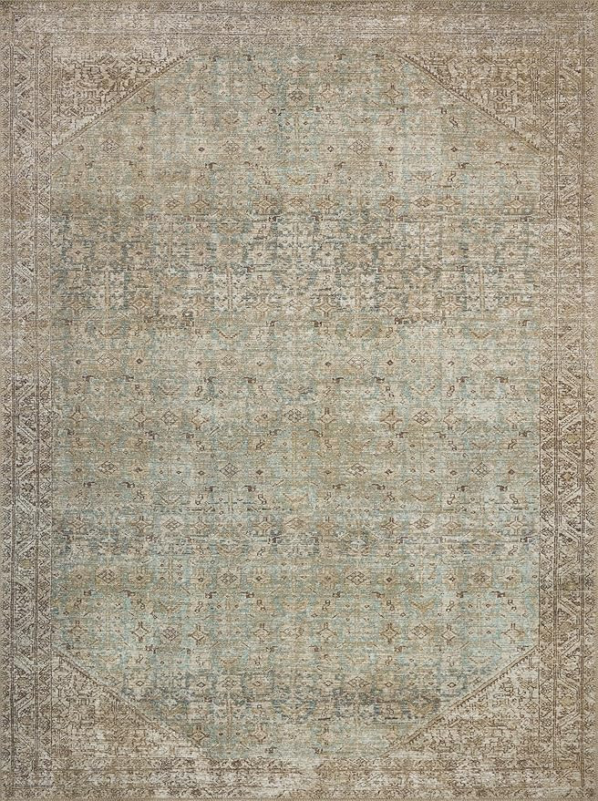 Loloi Amber Lewis Cambria Collection CBR-05 Aqua/Natural 6'-0" x 9'-0" Area Rug Jute, Neutral, Vi... | Amazon (US)