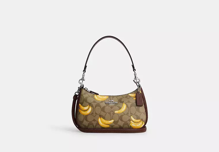 Teri Shoulder Bag In Signature Canvas With Banana Print | Coach Outlet US