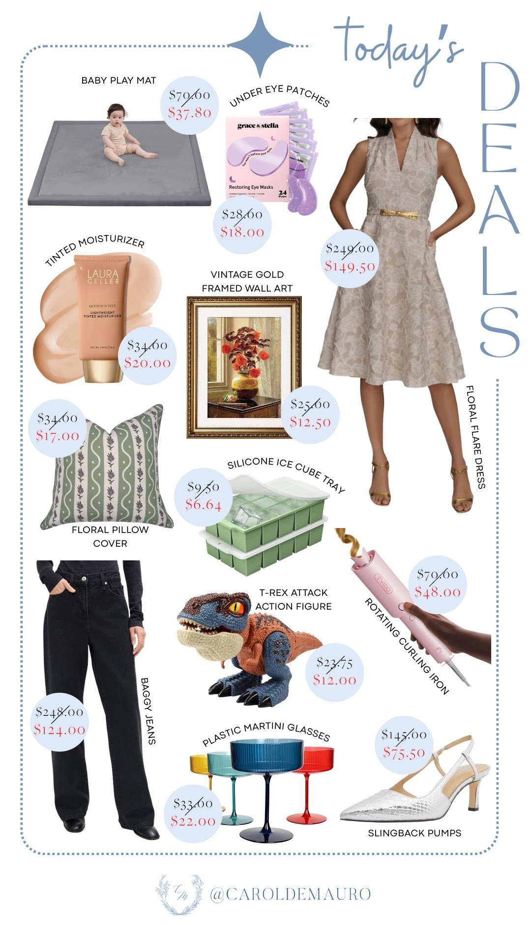 Today’s deals are full of such great finds for your wardrobe and home! Grab a floral flare dress, baggy jeans, and chic silver slingback pumps. You can also snag essentials like this Laura Geller tinted moisturizer, under eye patches, and a rotating curling iron alongside home upgrades like vintage gold framed wall art and plastic martini glasses.

fashion deals, beauty must-have, home decor, shopping deals, affordable style, lifestyle finds, discounted finds, spring fashion

#LTKSaleAlert #LTKU #LTKSeasonal