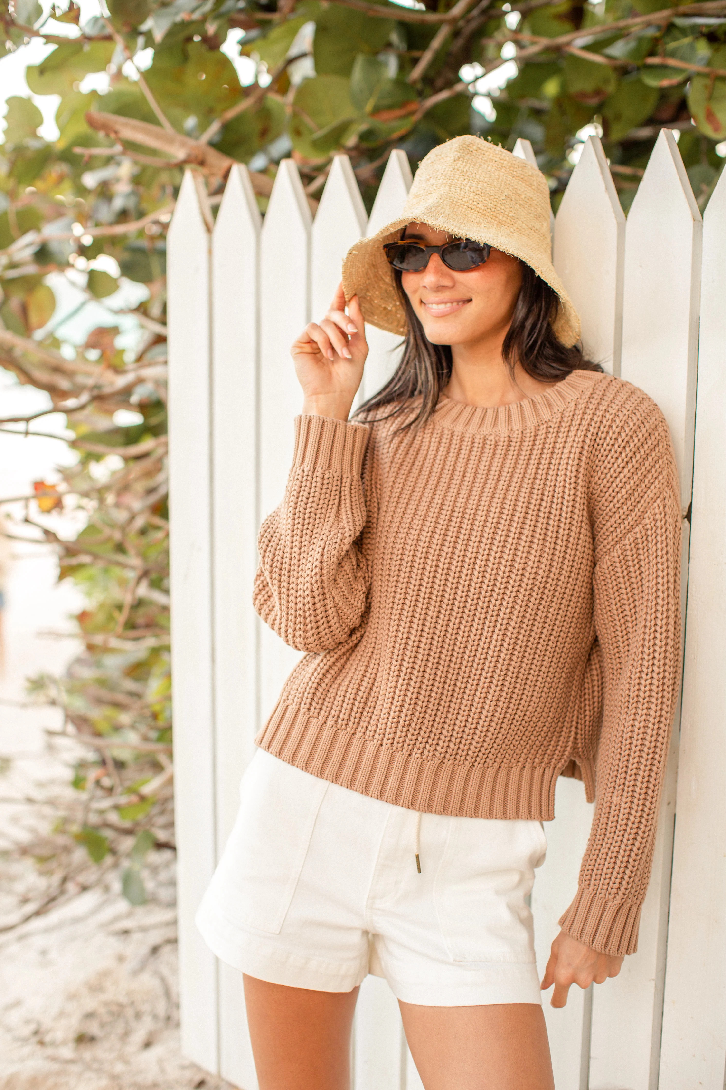 Cropped Beach Sweater - Camel | Marea
