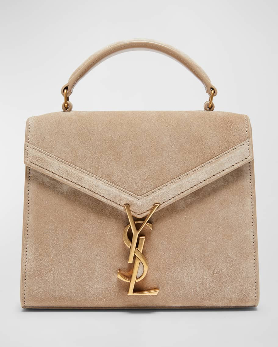 Cassandra Mini YSL Top-Handle Crossbody Bag in Suede | Neiman Marcus