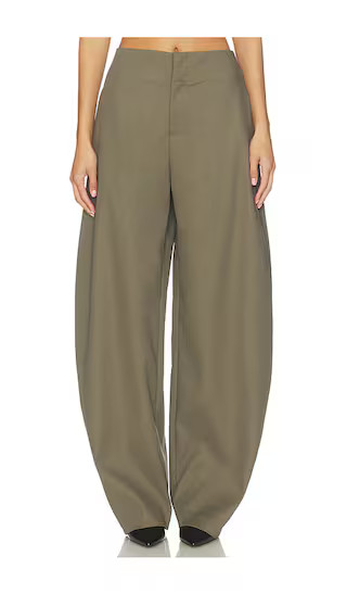 Mai Sculptural Compact Suiting Pant in Olive | Revolve Clothing (Global)