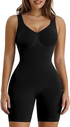 SHAPERX Women's Shaping Mid-Thigh Bodysuit Tummy Control Shapewear Seamless Sculpting Body Shaper | Amazon (US)