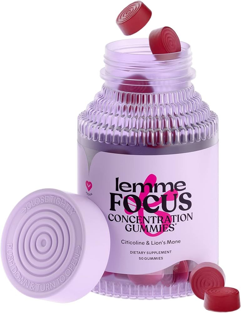 Lemme Focus Concentration & Brain Health Gummies with Cognizin Citicoline, Lion's Mane Mushroom, ... | Amazon (US)