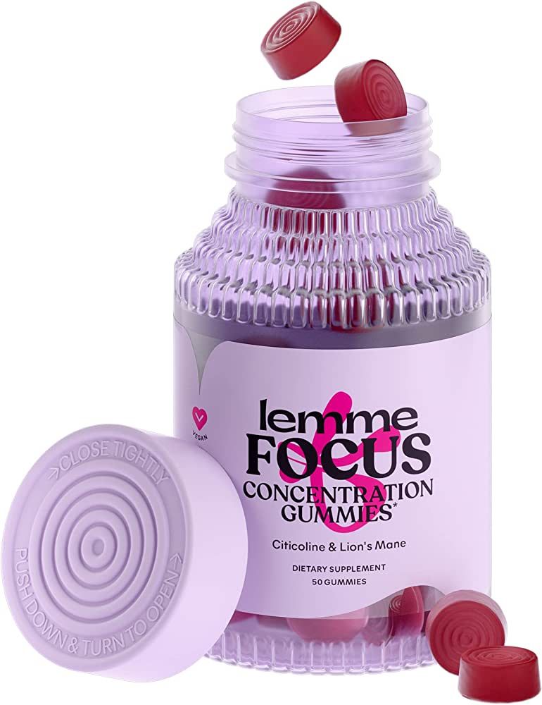 Lemme Focus Concentration & Brain Health Gummies with Cognizin Citicoline, Lion's Mane Mushroom, ... | Amazon (US)