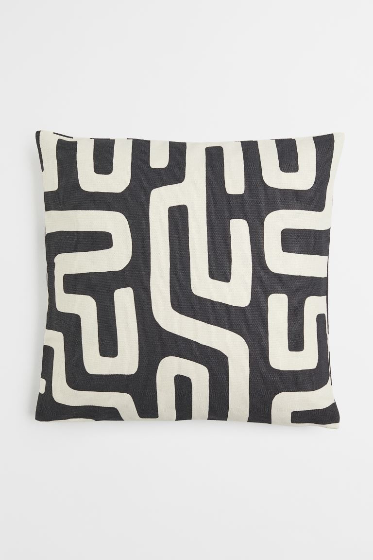 Cushion cover in cotton canvas with a printed pattern on both sides. Concealed zipper at one side... | H&M (US + CA)