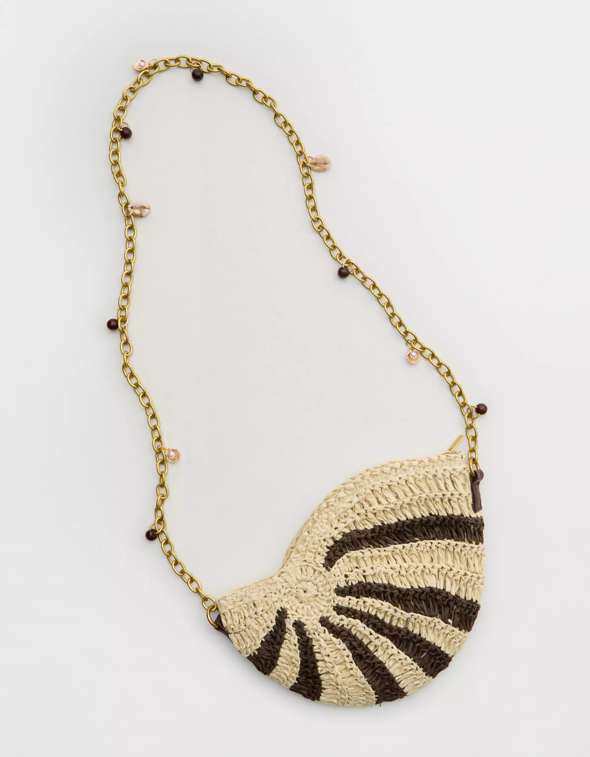 Aerie Straw Shell Charm Bag | Aerie