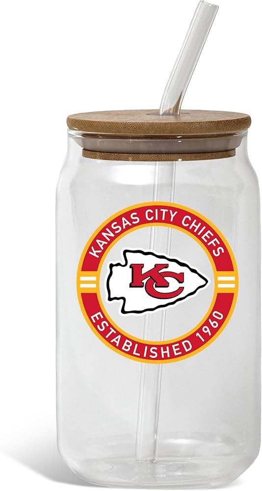 The Memory Company | Licensed NFL 16oz Vintage Logo Glass with Bamboo Lid | Amazon (US)