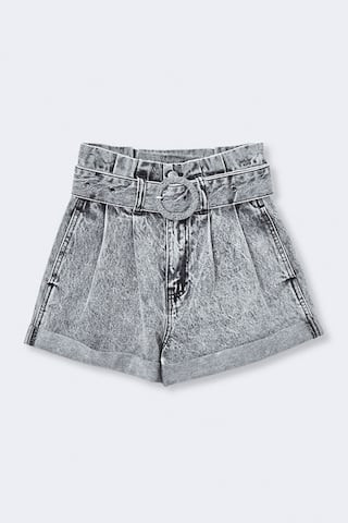 Acid Wash Paperbag Shorts | Forever 21 (US)