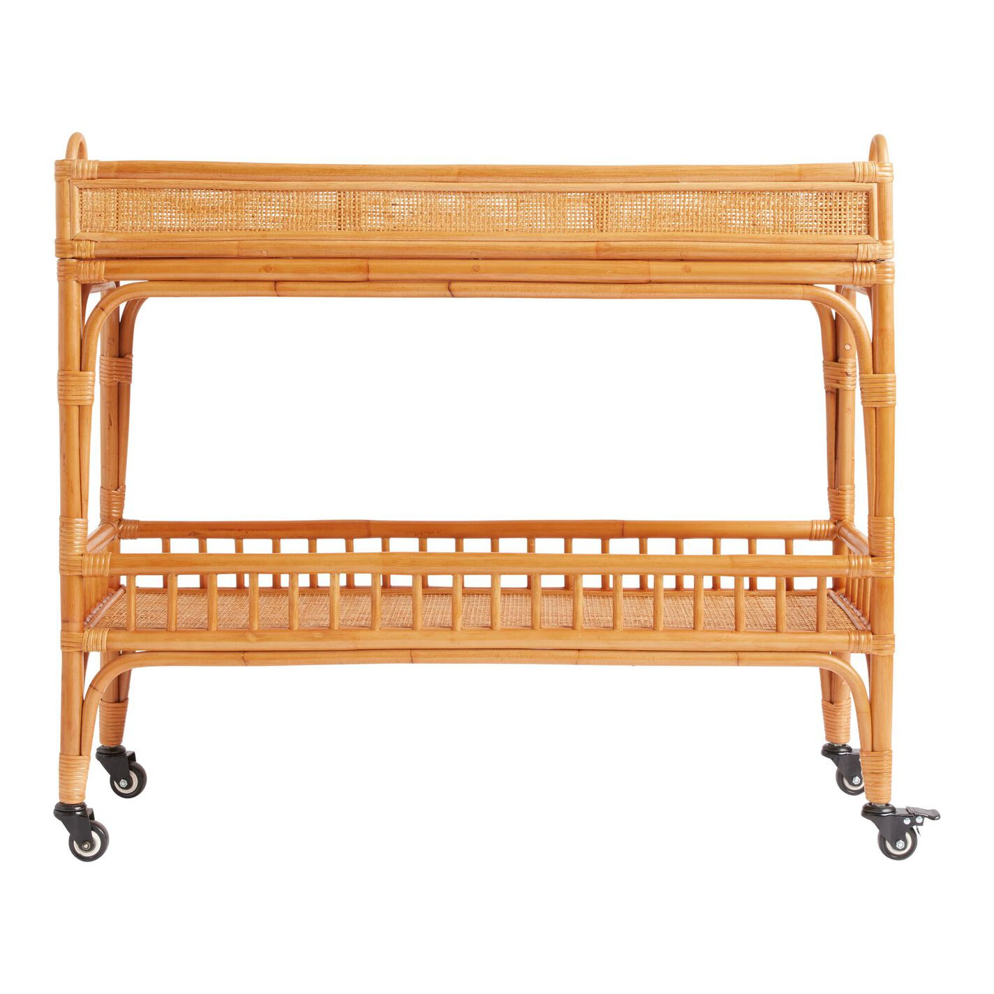 Rattan 2 Tier Bar Cart | World Market