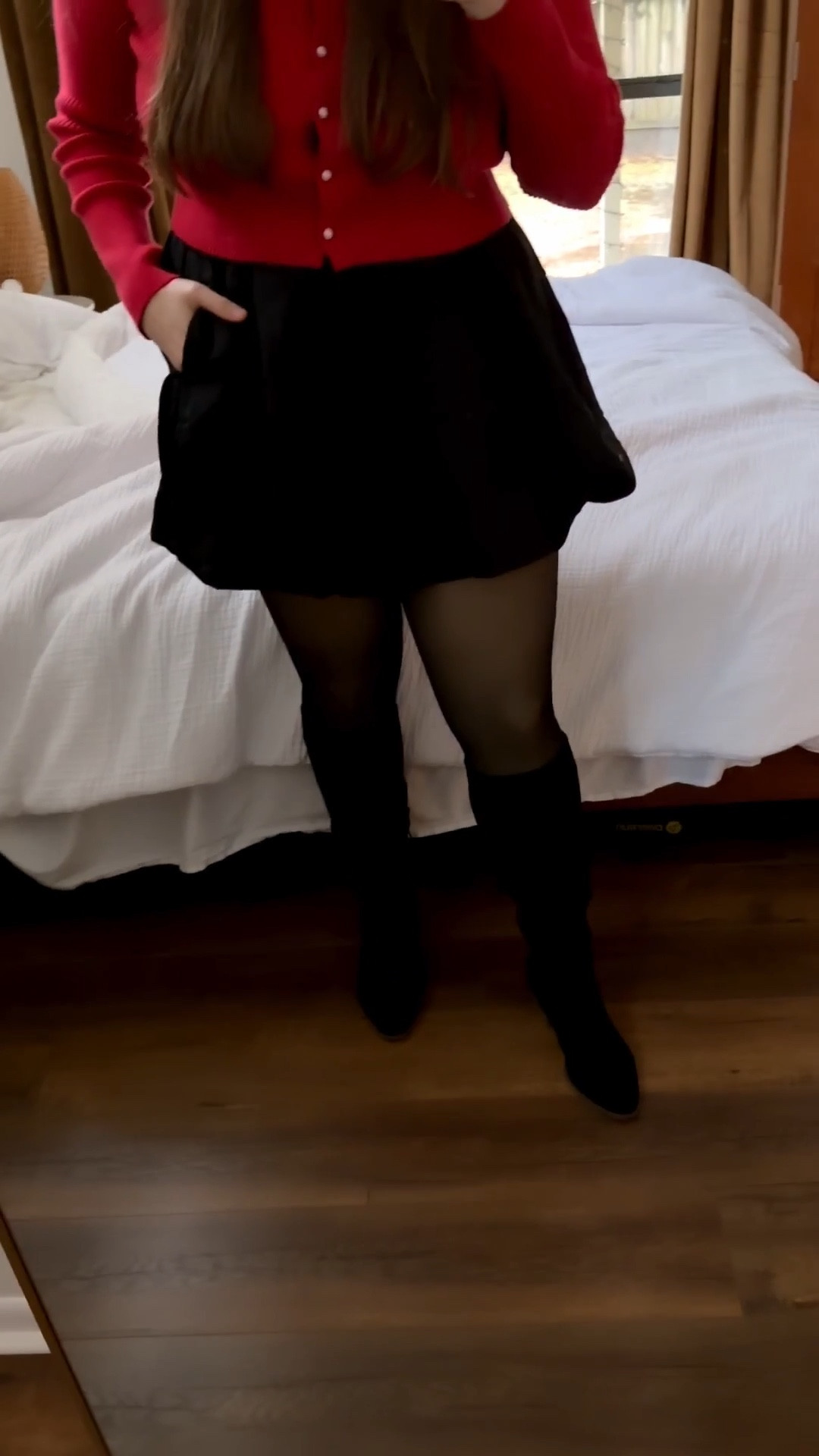 Love these fleece lined tights to pair with dresses and skirts this winter! Amazon find!
.............
 Christmas Eve outfit holiday outfit Christmas concert look wedding guest look winter wedding guest red cardigan bubble skirt old navy finds Christmas outfit pearl button sweater hose sheer tights midsize outfit size large outfit size 14 outfit holiday party look black boots suede boots knee high boots revolve dupe holiday dress Christmas dress Christmas party dress modest outfit taffeta skirt

#LTKFindsUnder50 #LTKHoliday #LTKMidsize