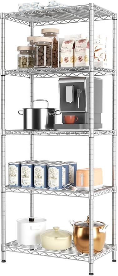 SINGAYE 5 Tier Storage Rack Wire Shelving Unit Storage Shelves Metal for Pantry Closet Kitchen La... | Amazon (US)